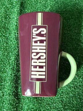 Hershey’s Chocolate Ceramic Coffee Mug Galerie Cocoa Brown Green Handle 16 oz